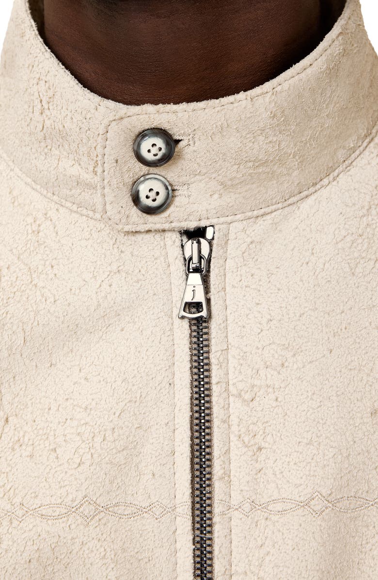 John Varvatos Nathan Distressed Suede Bomber Jacket, Alternate, color, Salt