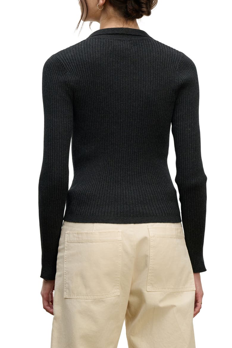 Nikki Ribbed Cardigan, Alternate, color, CINDER BLK