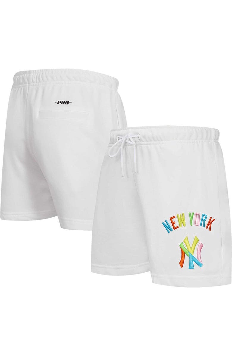 PRO STANDARD Women's Pro Standard White New York Yankees Washed Neon Shorts, Main, color, White