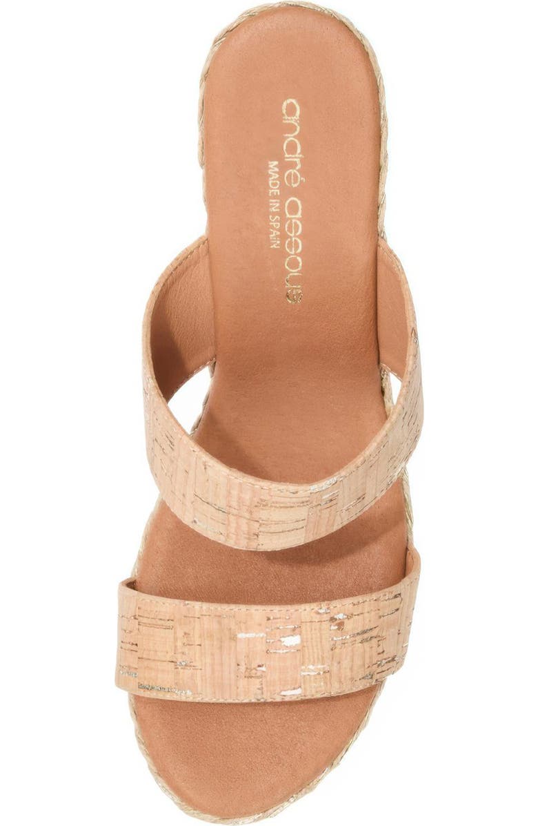 André Assous Nolita Cork Espadrille Platform Wedge Slide Sandal, Alternate, color, Natural