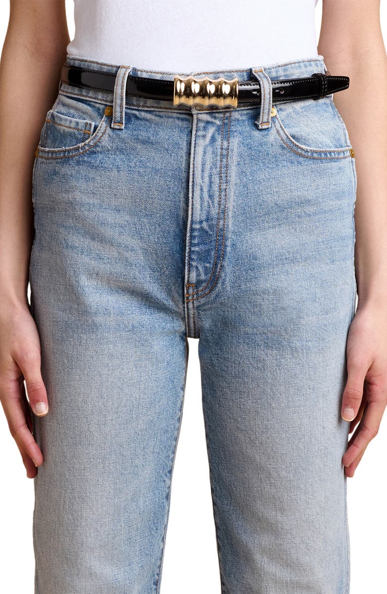 Khaite Julius Patent Leather Belt, Main, color, 