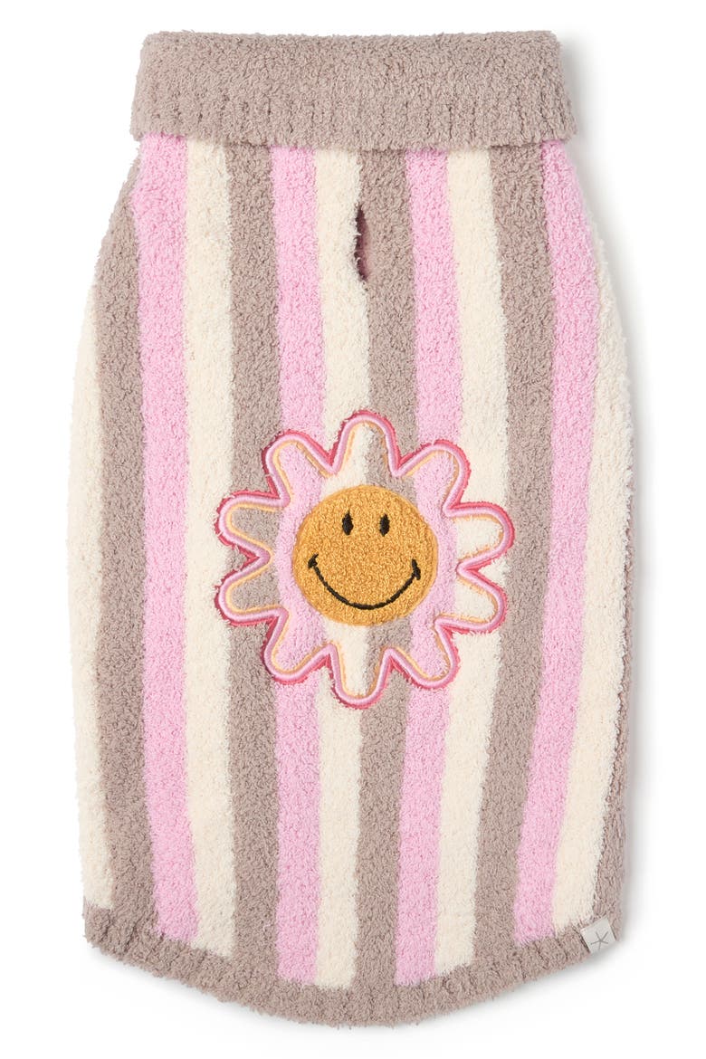 CozyChic™ Smiley Stripe Dog Sweater, Main, color, PINK MULTI