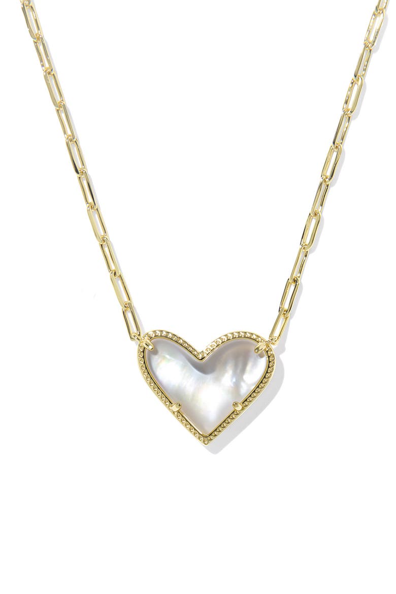 Ari Heart Pendant Necklace, Main, color, GOLD IVORY MOTHER OF PEARL