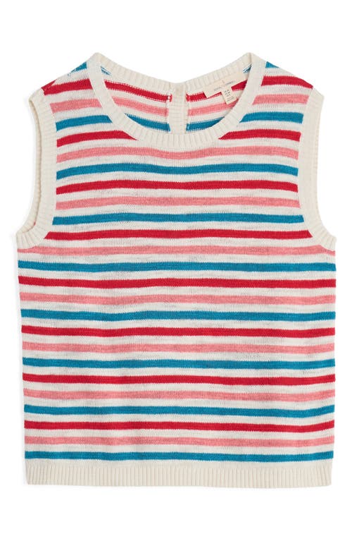 Seasalt Cornwall Knavok Sleeveless Cotton & Linen Sweater In Knit Mini Cornish Pink Sky Mix