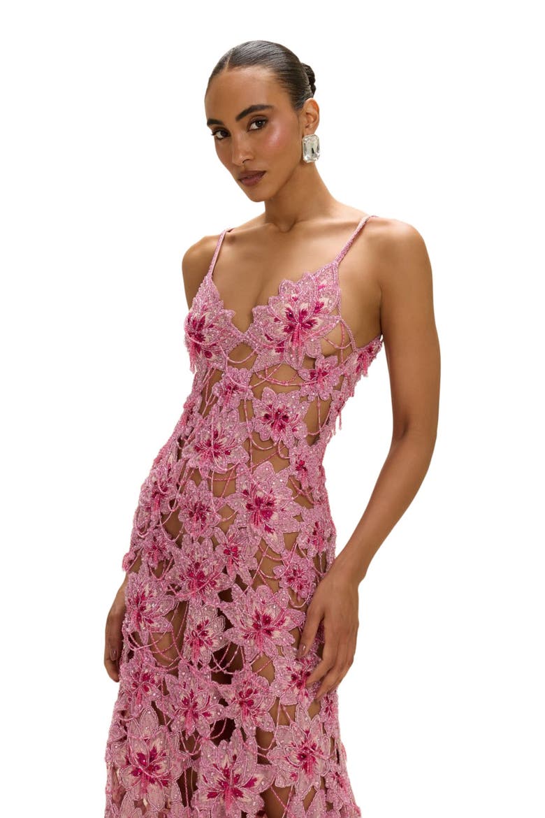 Amelia Embroidery Maxi Dress, Alternate, color, PINK