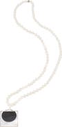 eddieBorgo Square Medallion Onyx & Milky Quartz Necklace