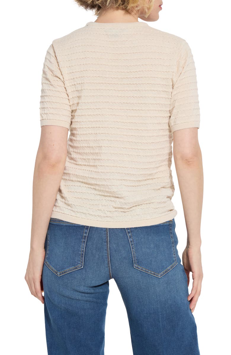 Lysse Smocked Short Sleeve Sweater, Alternate, color, Panna Cotta