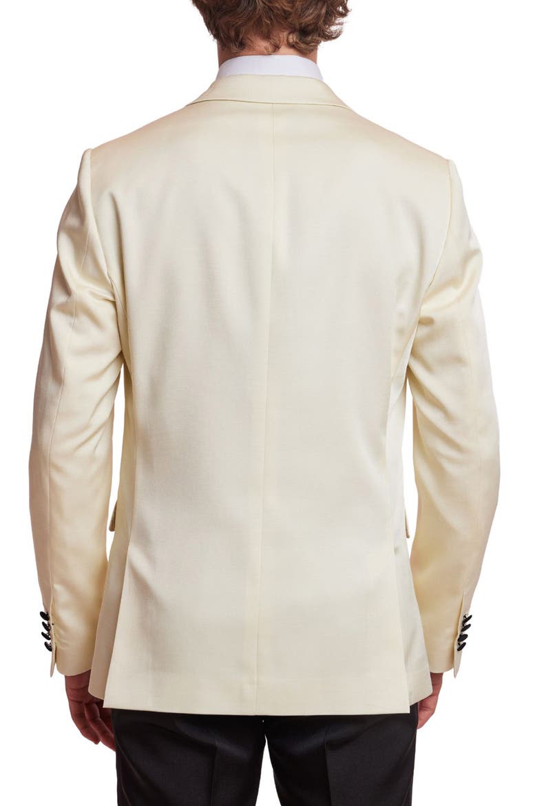 Grosvenor Slim Fit Peak Lapel Tuxedo Jacket, Alternate, color, IVORY BLACK