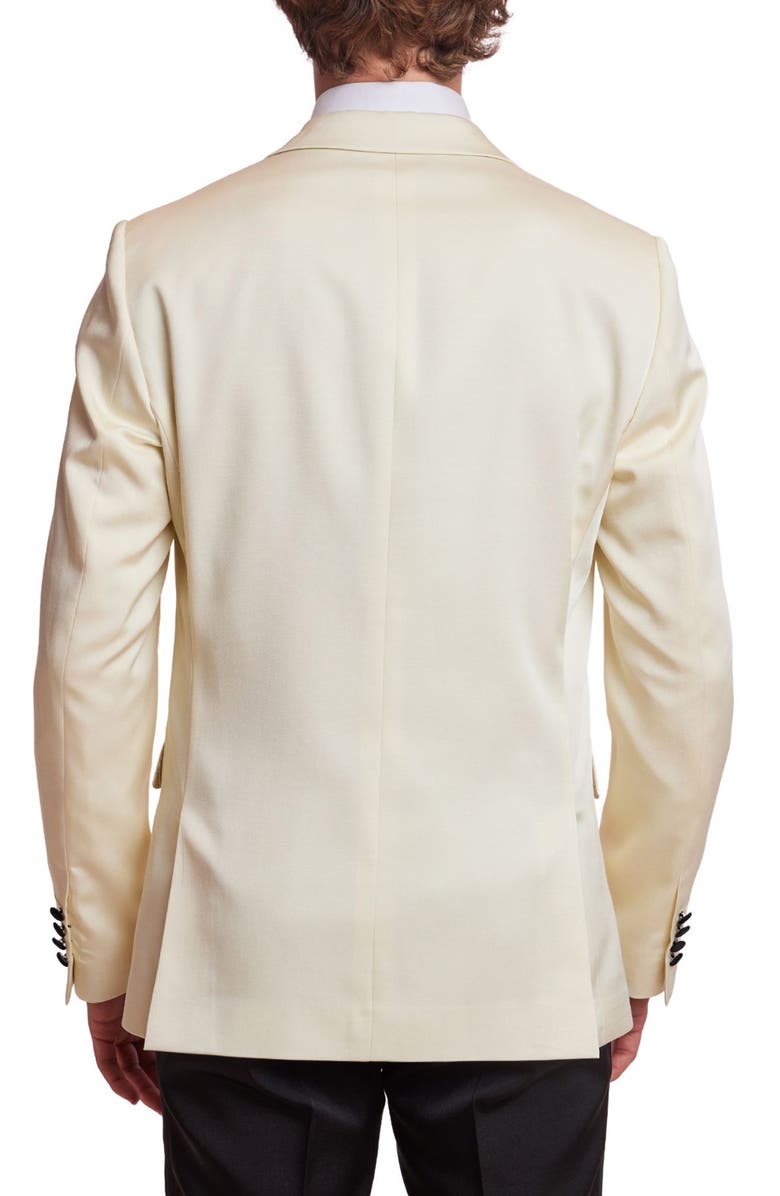 PAISLEY & GRAY Grosvenor Slim Fit Peak Lapel Tuxedo Jacket, Alternate, color, Ivory Black