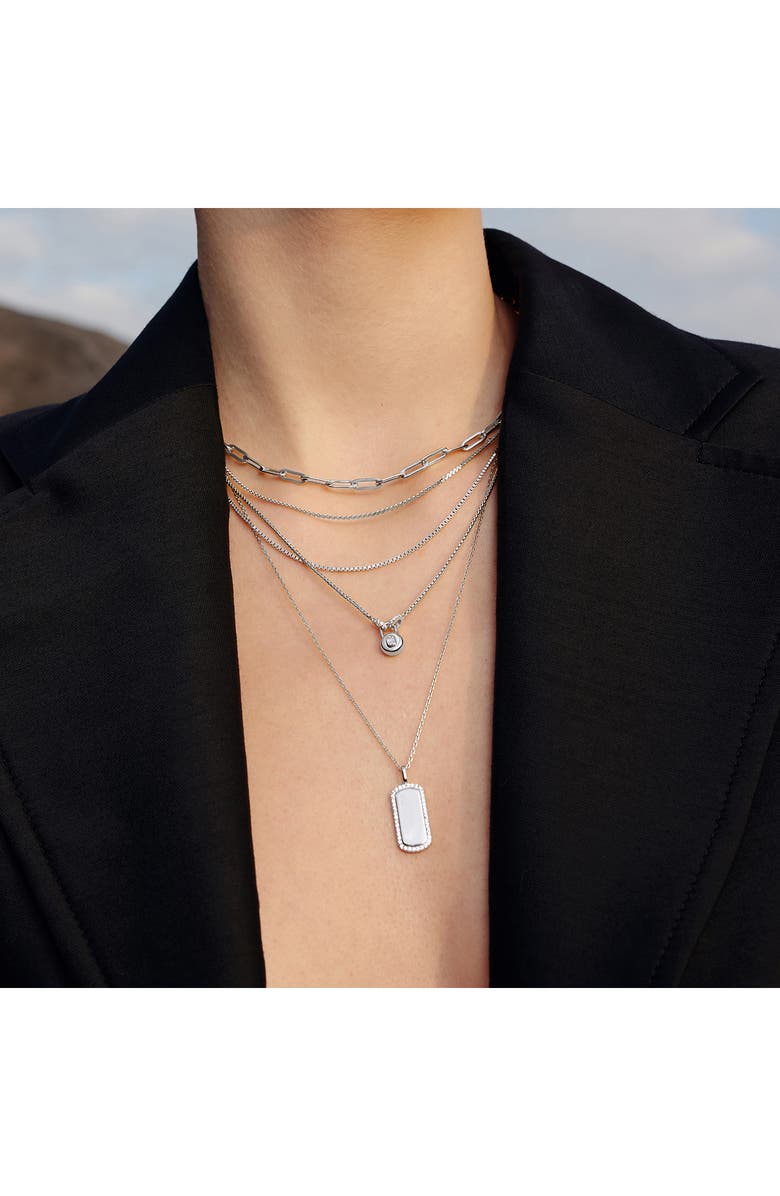 ANIA HAIE Cubic Zirconia Lock Pendant Necklace, Alternate, color, Silver