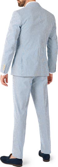 Daily Slim Fit Stripe Stretch Cotton Seersucker Suit