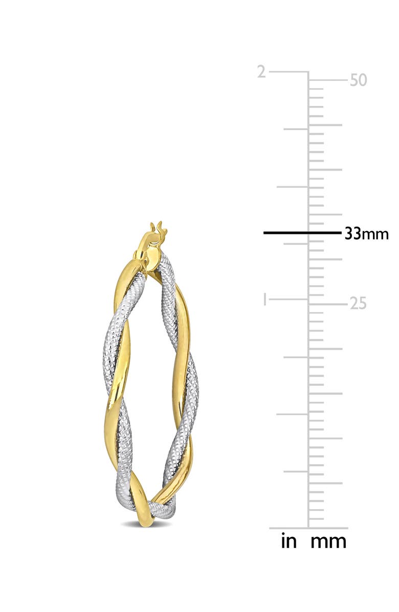 DELMAR Two-Tone Twisted Hoop Earrings, Alternate, color,