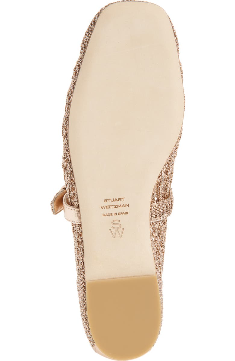 Stuart Weitzman Leora Metallic Mary Jane Flat, Alternate, color, Light Gold