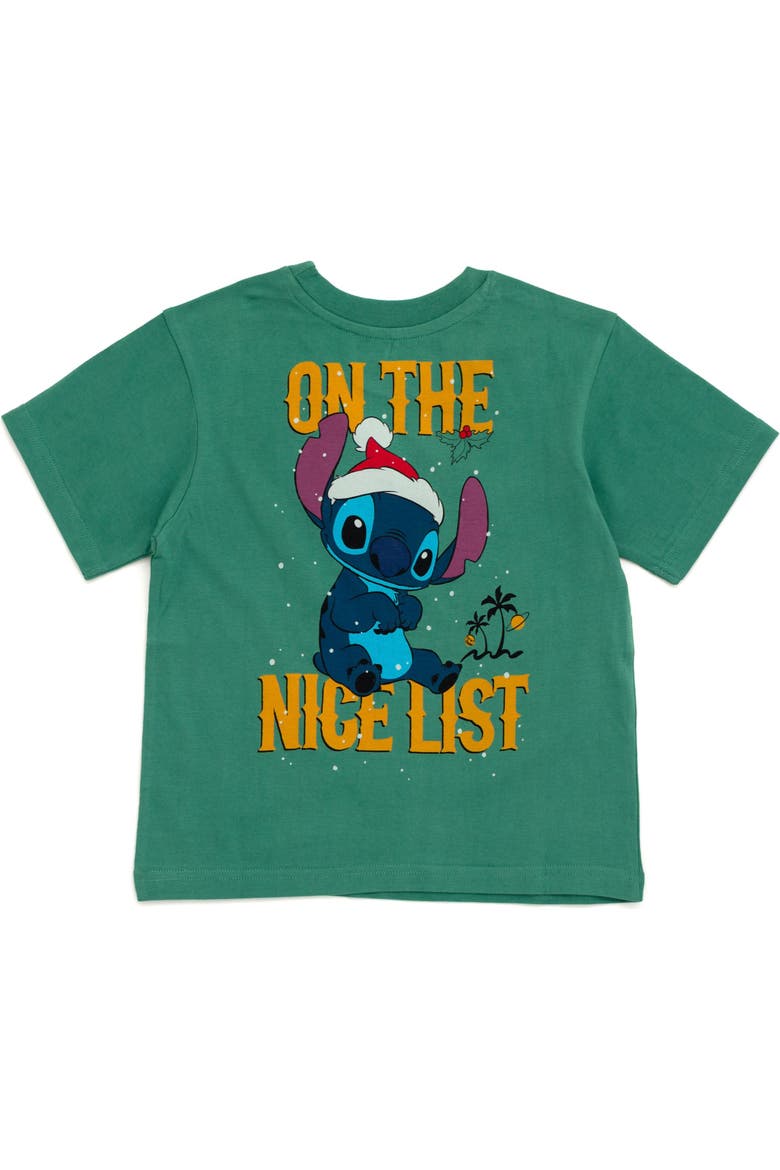 Lilo & Stitch Holiday Short Sleeve T-Shirt, Alternate, color, Sage Green Stitch
