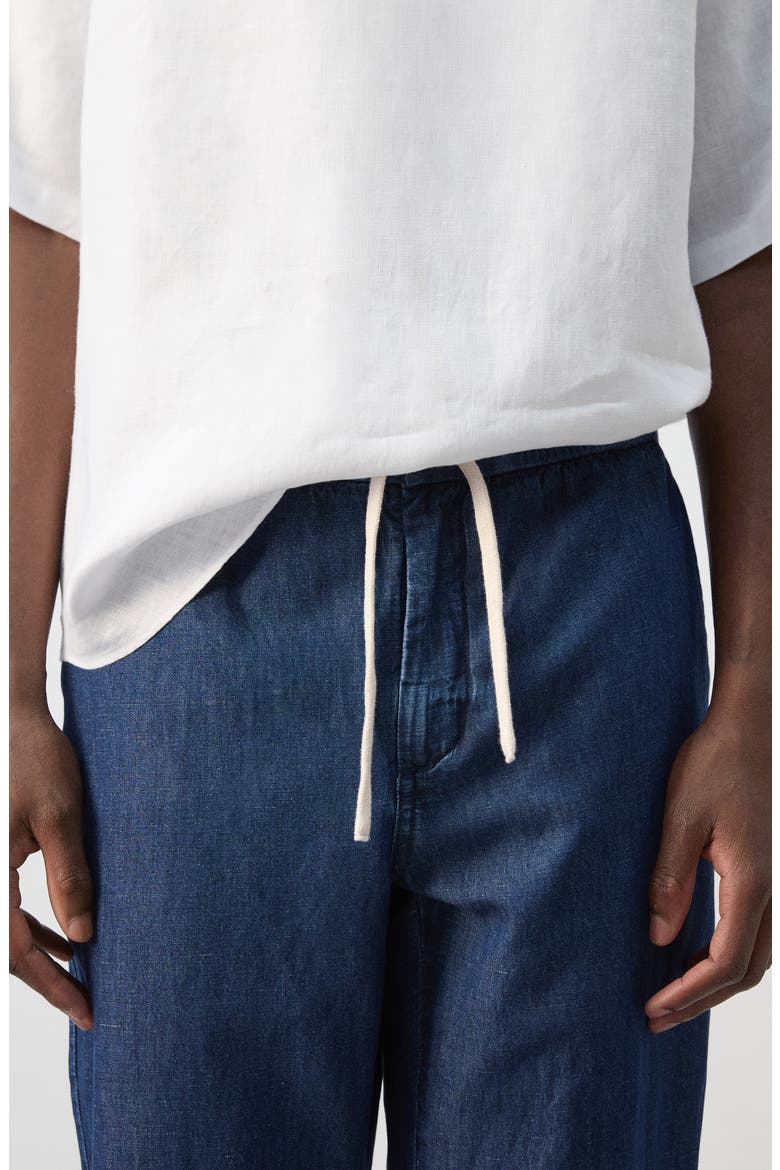 Regular Fit Drawstring Waist Jeans, Alternate, color, DARK BLUE