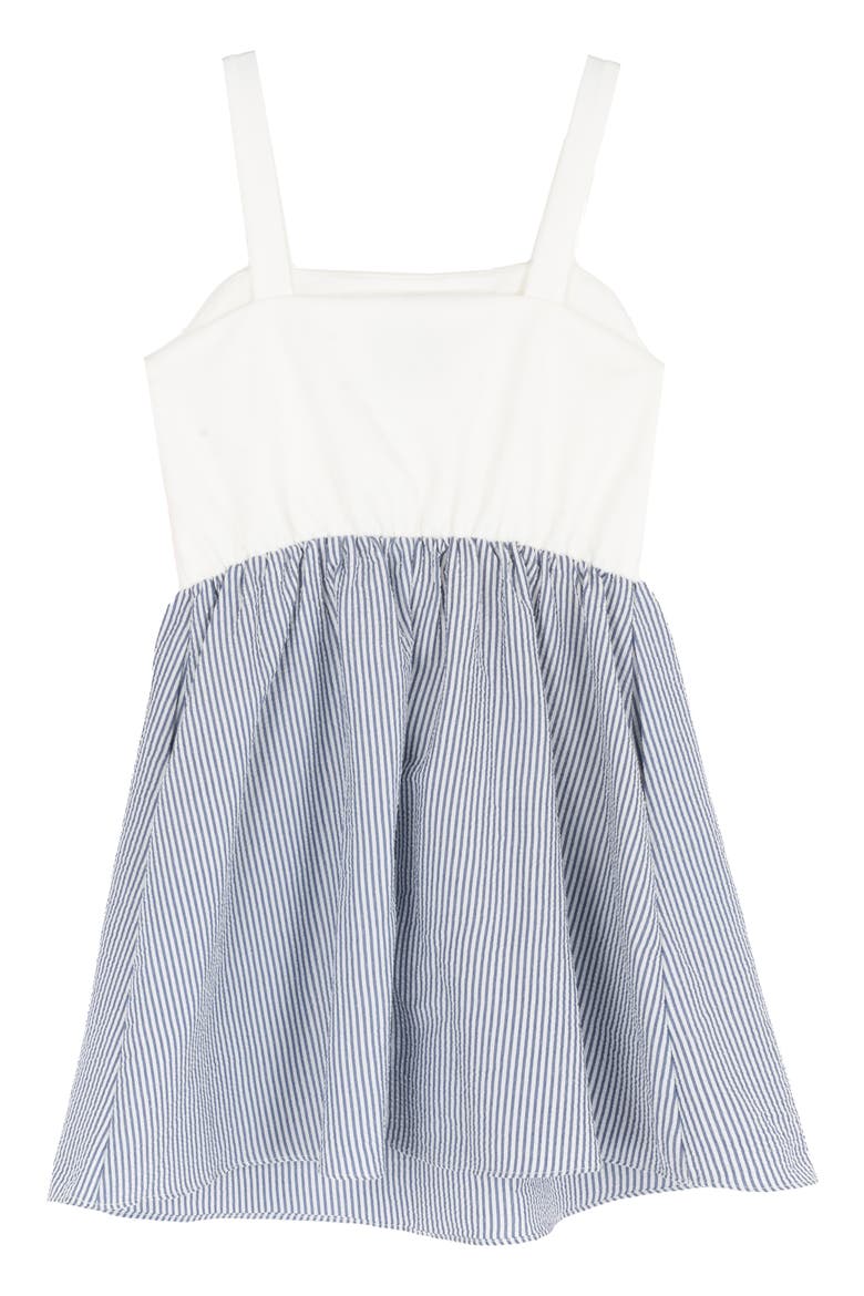 Kids' Stripe Seersucker Dress, Alternate, color, BLUE