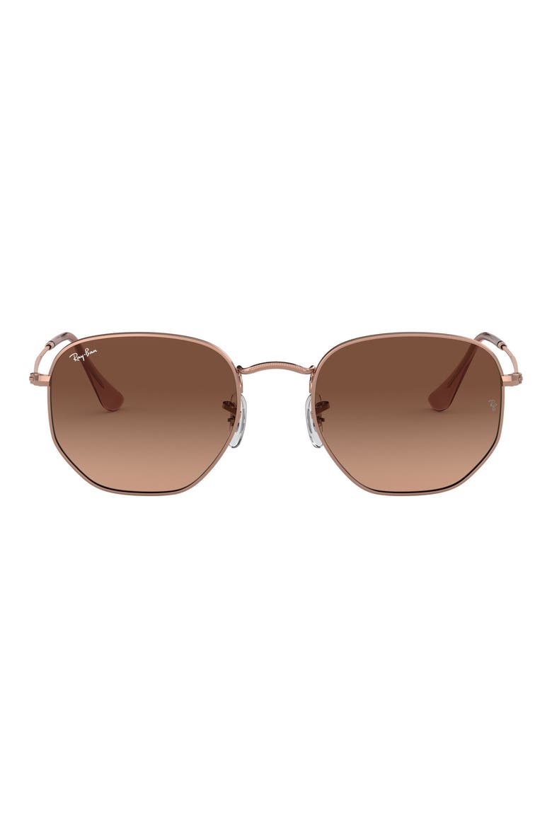 54mm Gradient Hexagonal Sunglasses, Main, color, COPPER