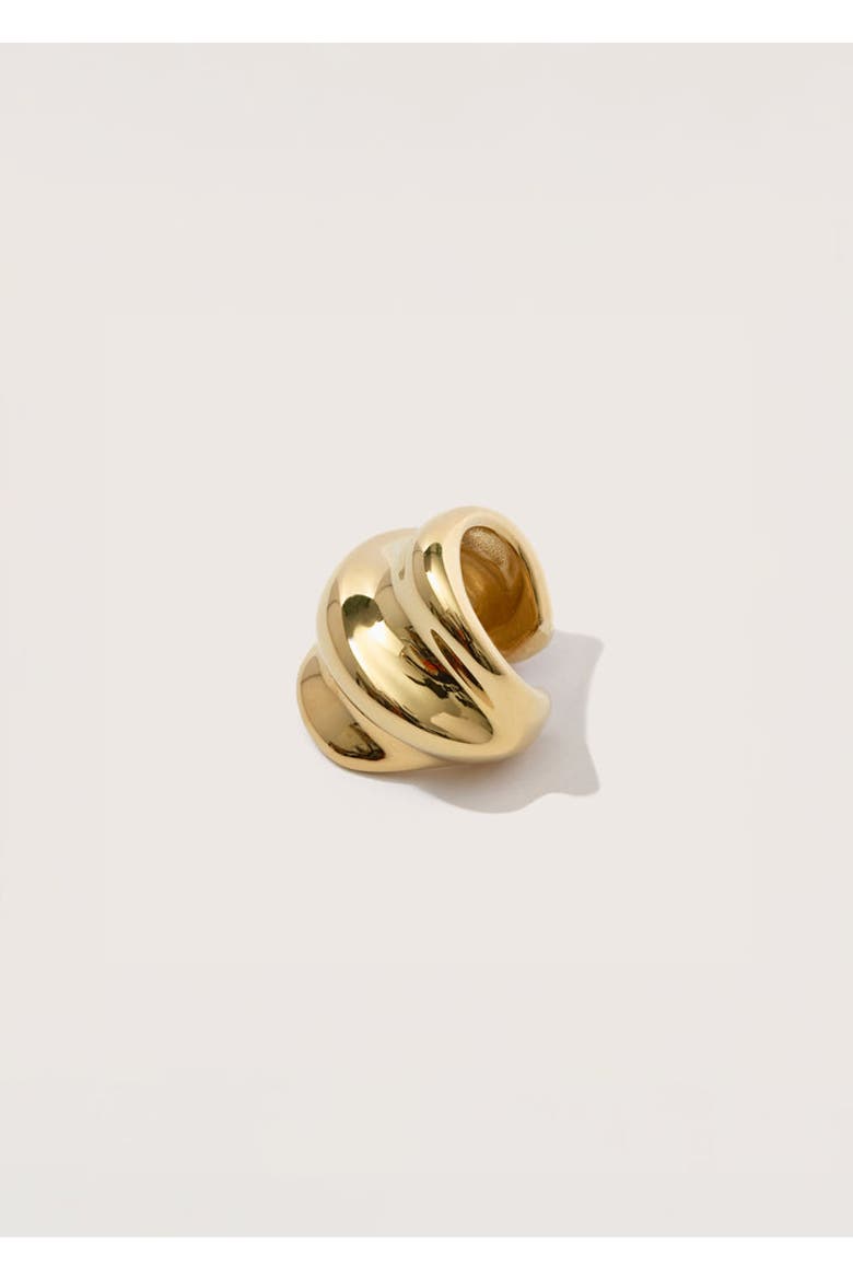 Wave Ear Cuff, Main, color, Yellow Toned Gold