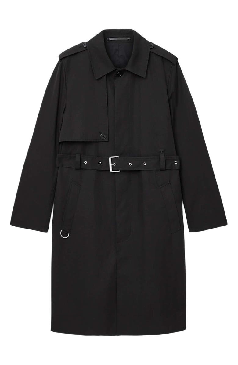 AllSaints Bastille Trench Coat, Alternate, color, Black