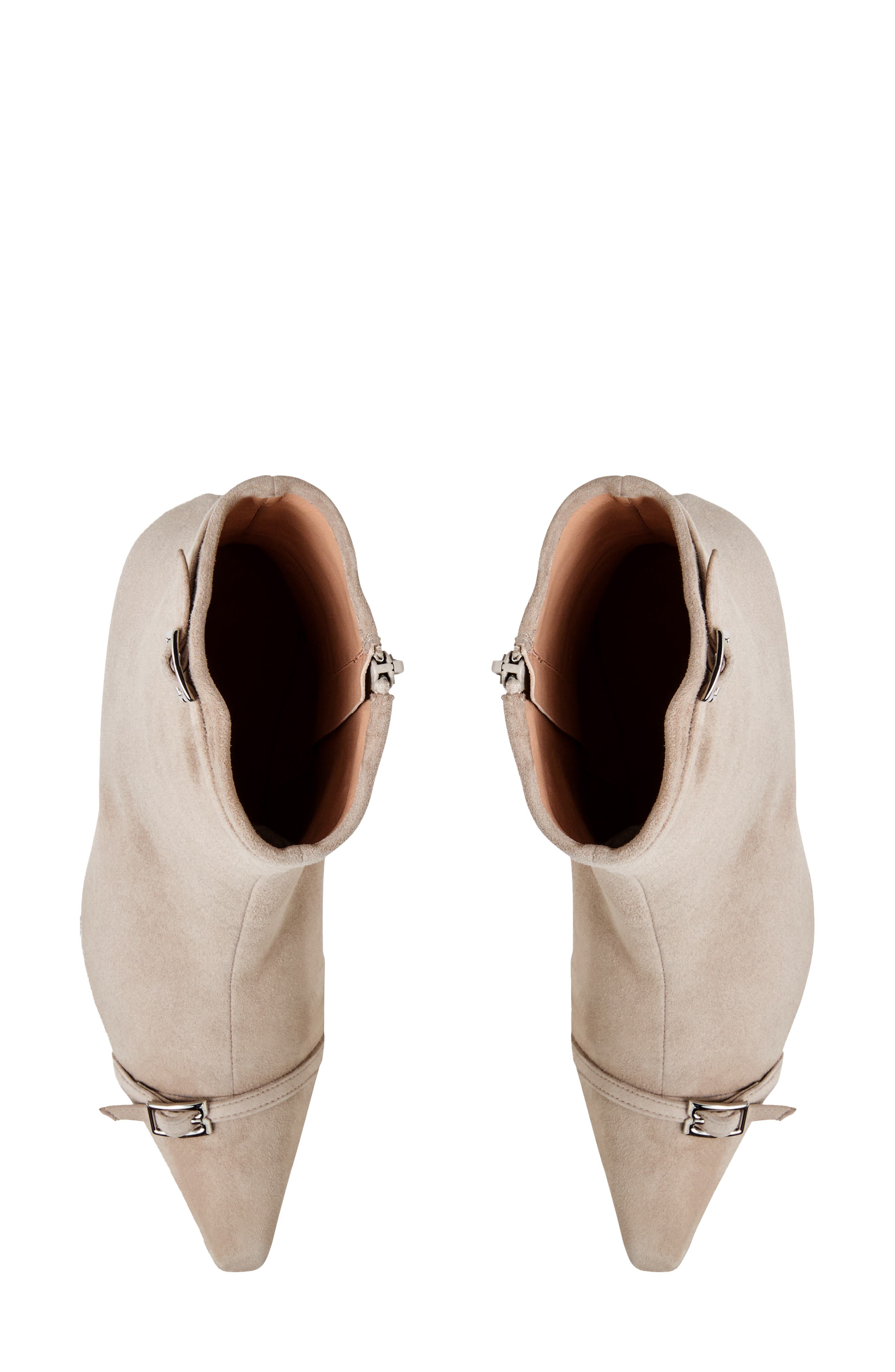 Bruno Magli Addison Belt Detail Bootie, Alternate, color, Taupe Suede