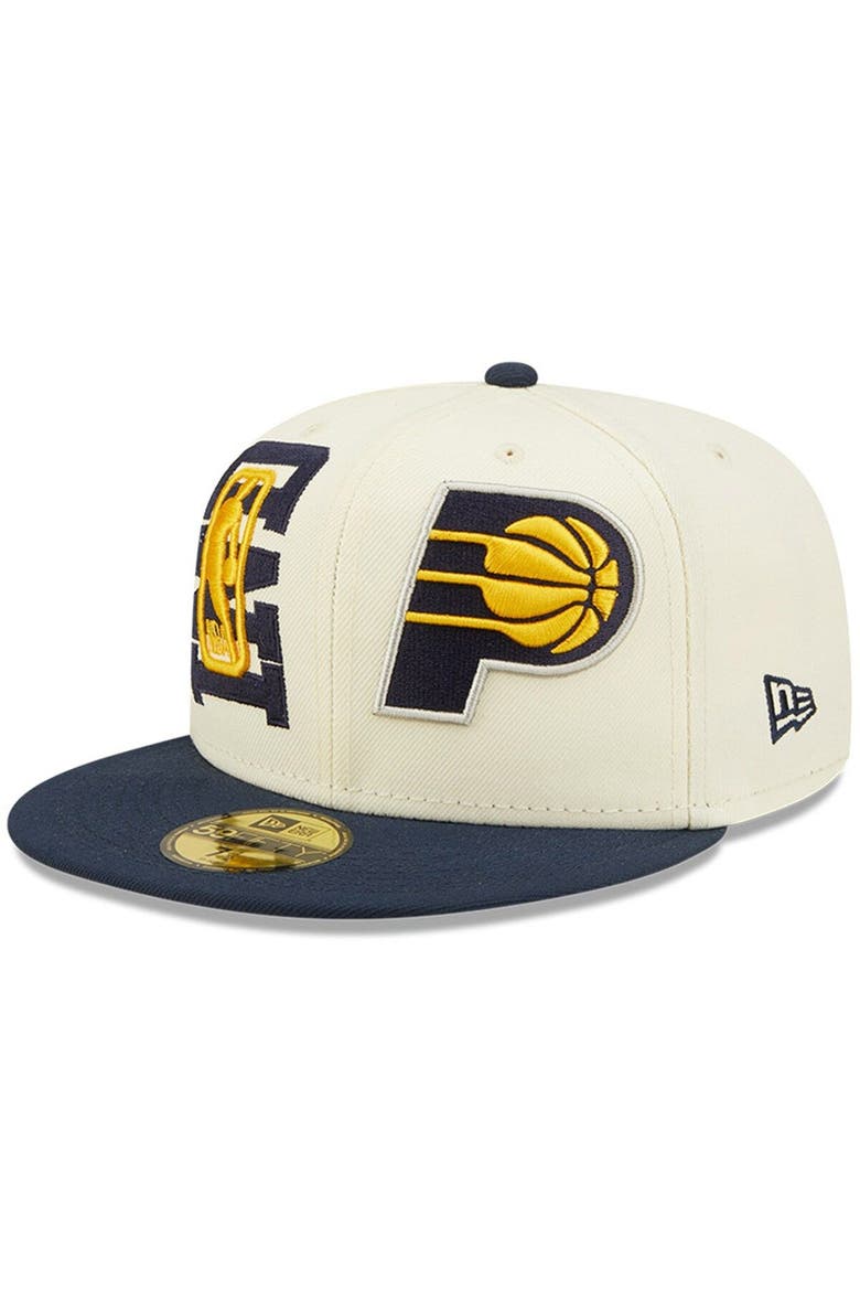 Men's New Era Cream/Navy Indiana Pacers 2022 NBA Draft 59FIFTY Fitted Hat, Main, color, Navy
