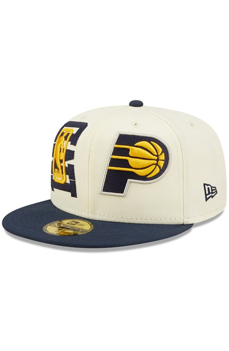 New Era Men's New Era Cream/Navy Indiana Pacers 2022 NBA Draft 59FIFTY Fitted Hat, Main, color, 
