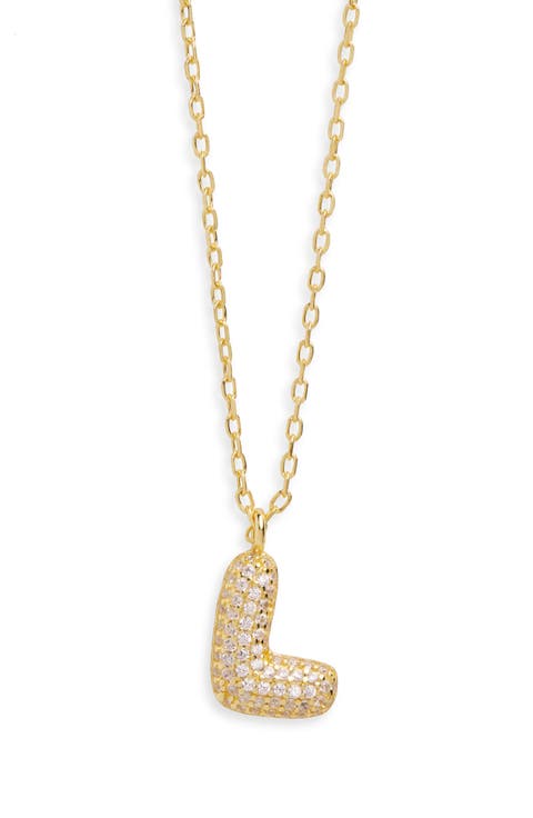 Cubic Zirconia Bubble Inital Pendant Necklace