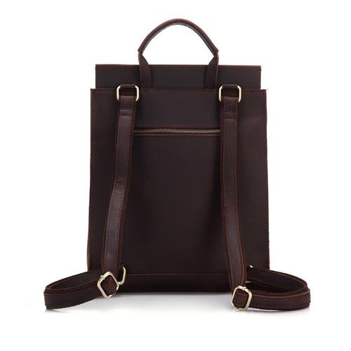Steel Horse Leather The Gyda Backpack | Vintage Leather Travel Backpack In Dark Brown