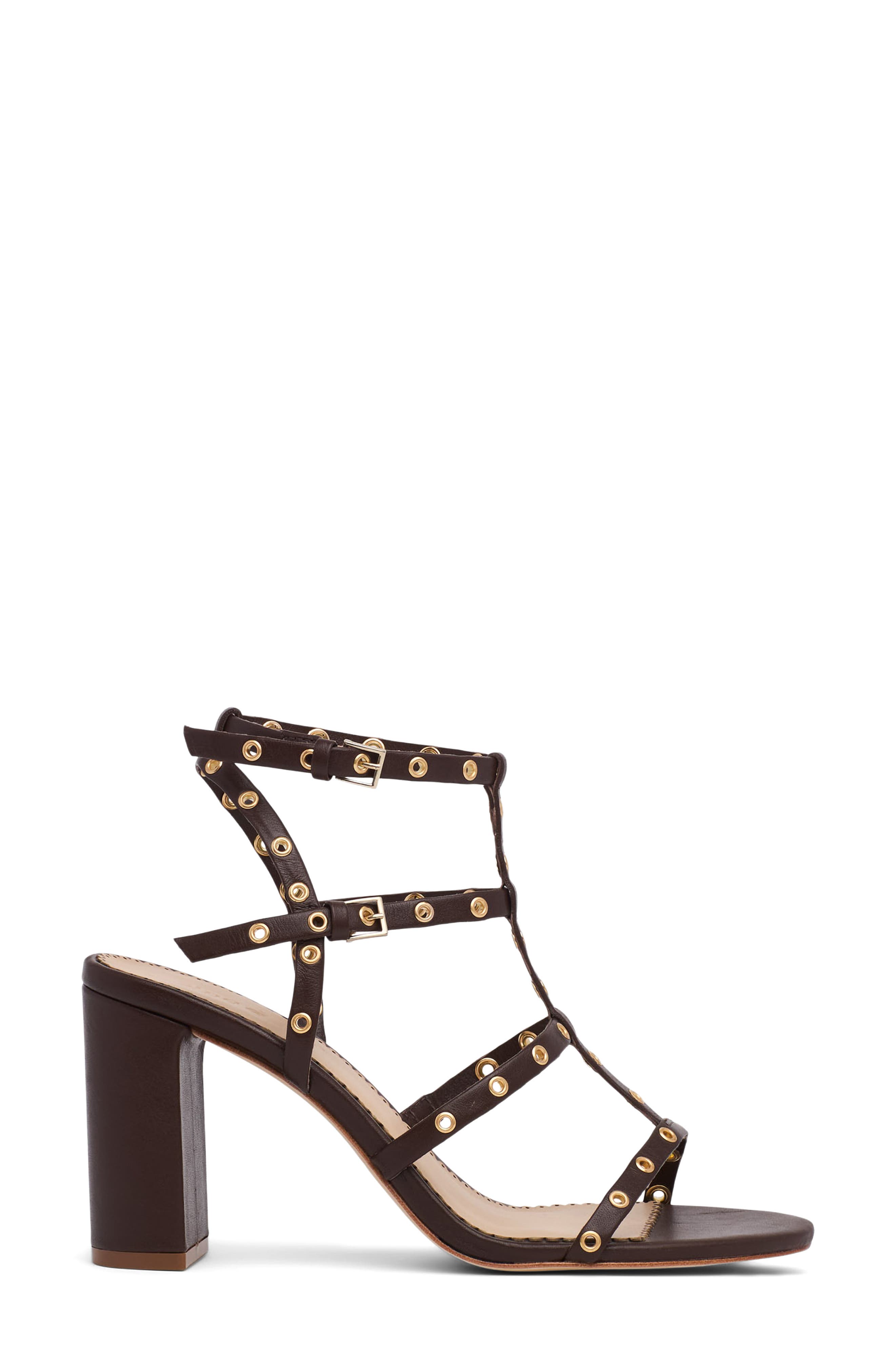 Cinq à Sept Maisie Studded Cage Sandal, Alternate, color, Chocolate