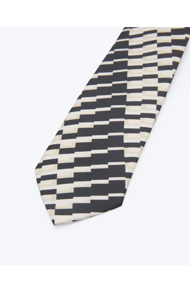 Knottery & Co Crescendo Printed Silk Tie, Alternate, color, Black & Beige