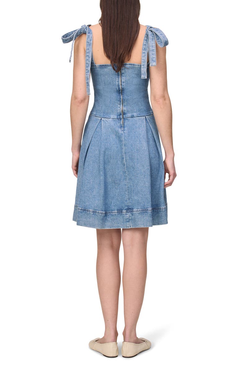 WARP+WEFT Mem Tie Strap Denim Dress, Alternate, color, 