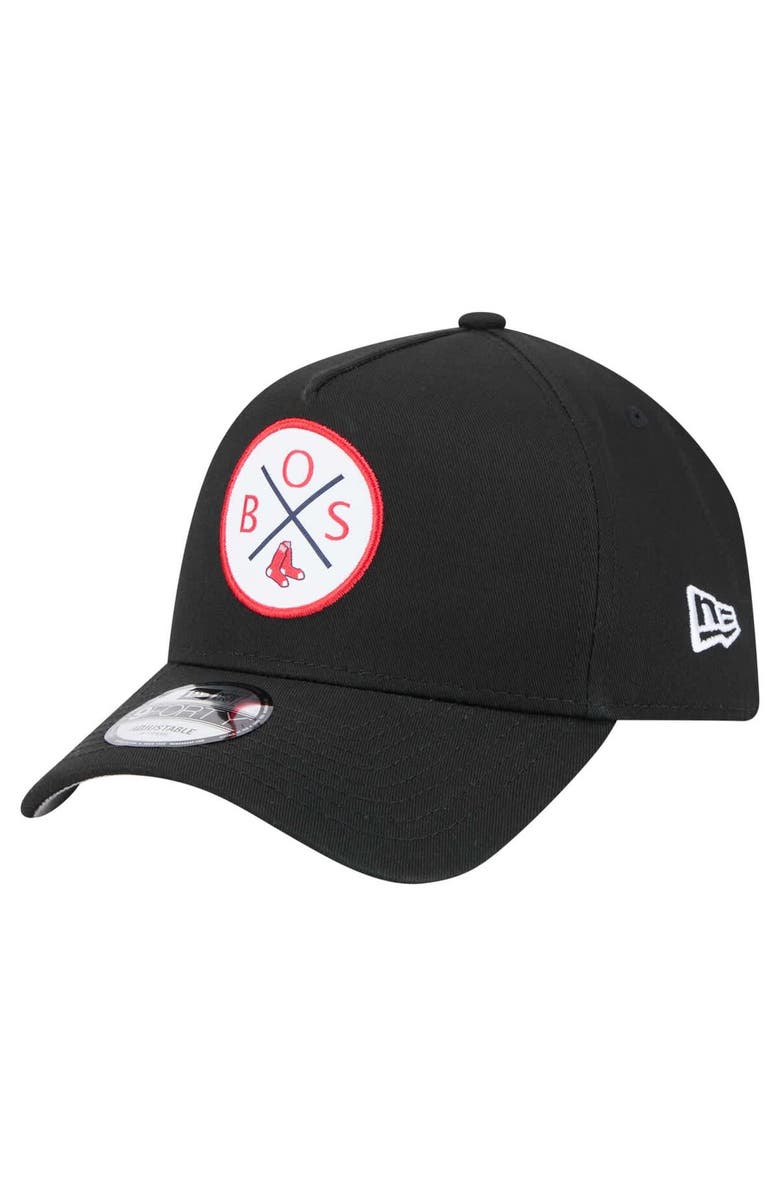 New Era Men's New Era Black Boston Red Sox 9FORTY A-Frame Adjustable Hat, Main, color, Black