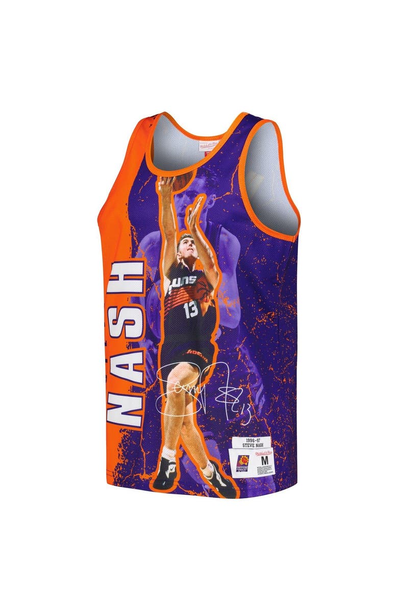 Mitchell & Ness Men's Mitchell & Ness Steve Nash Purple Phoenix Suns 1996-97 Hardwood Classics Player Burst Tank Top, Alternate, color, 