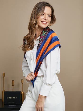 Pure Silk Bohemian Square Scarf