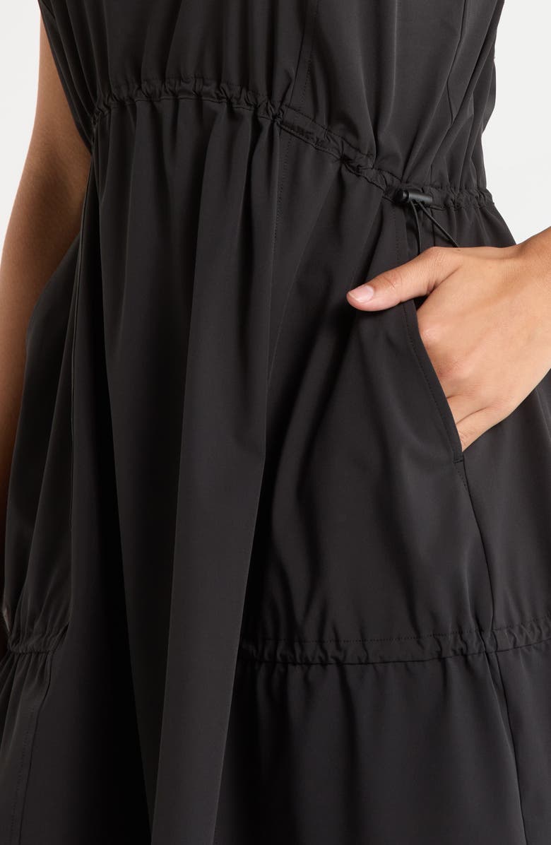 Zella Atlas Tiered Athletic Dress, Alternate, color, Black