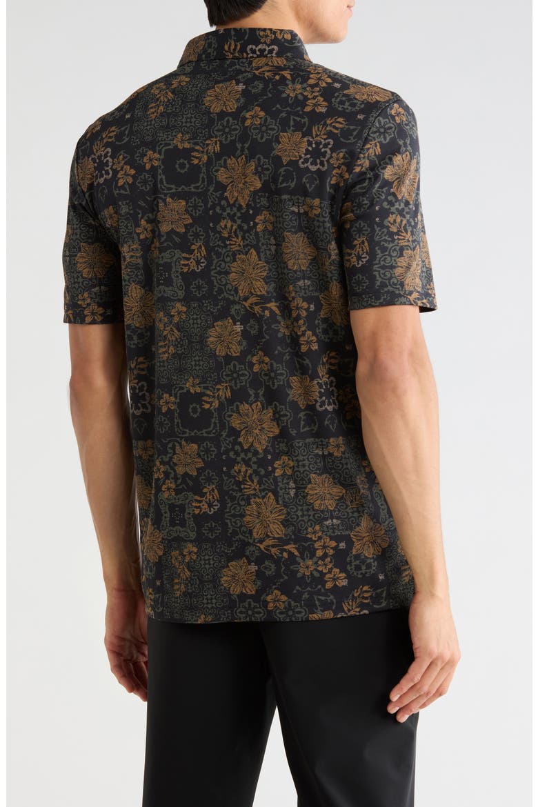 Speaking My Language Floral Polo, Alternate, color, BLACK