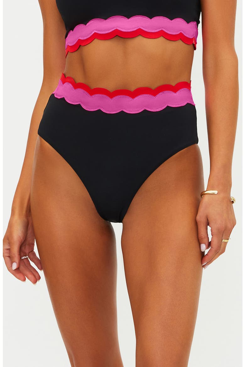 Harriet High Waist Bikini Bottoms, Main, color, ELECTRIC WAVE