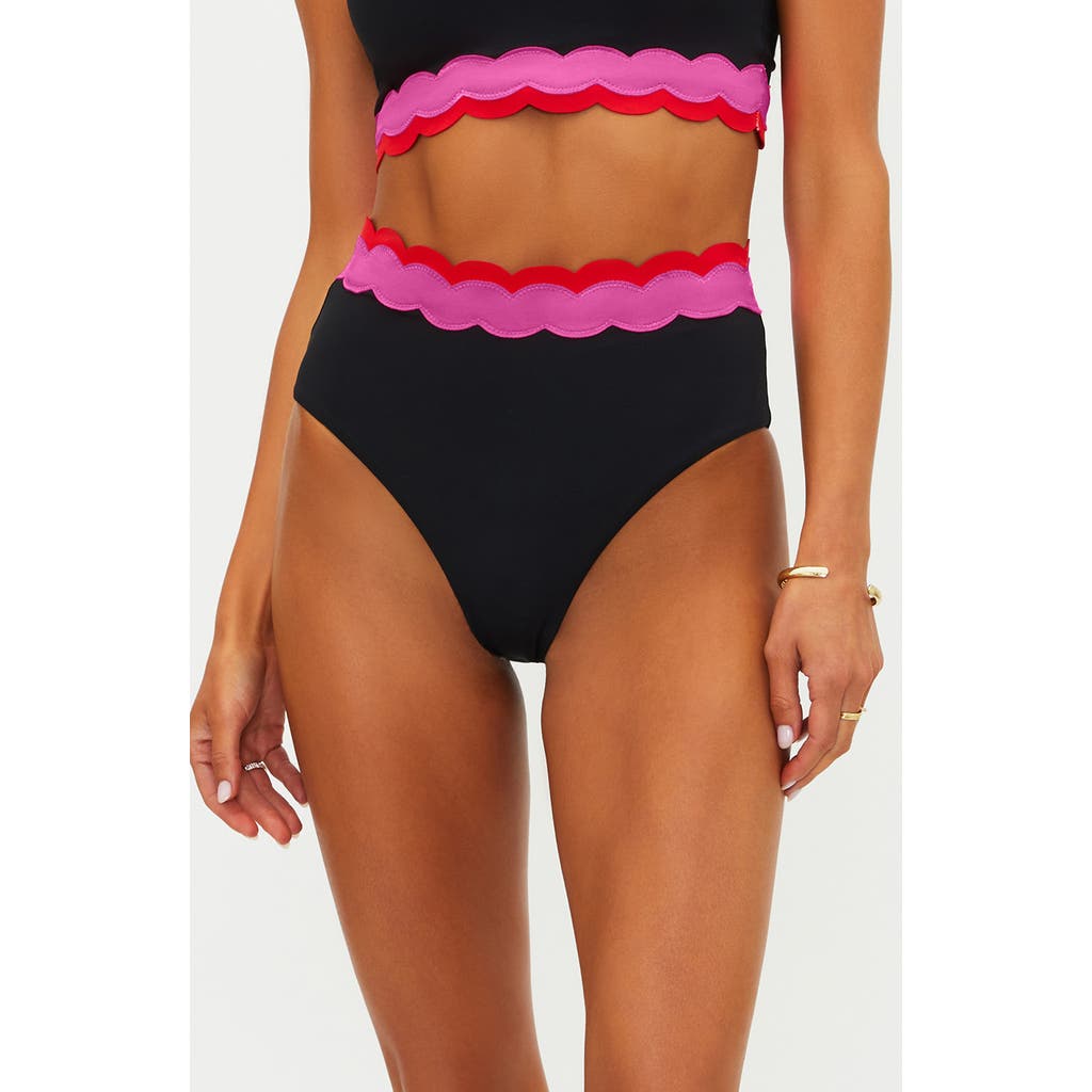 Beach Riot Harriet High Waist Bikini Bottoms In Black