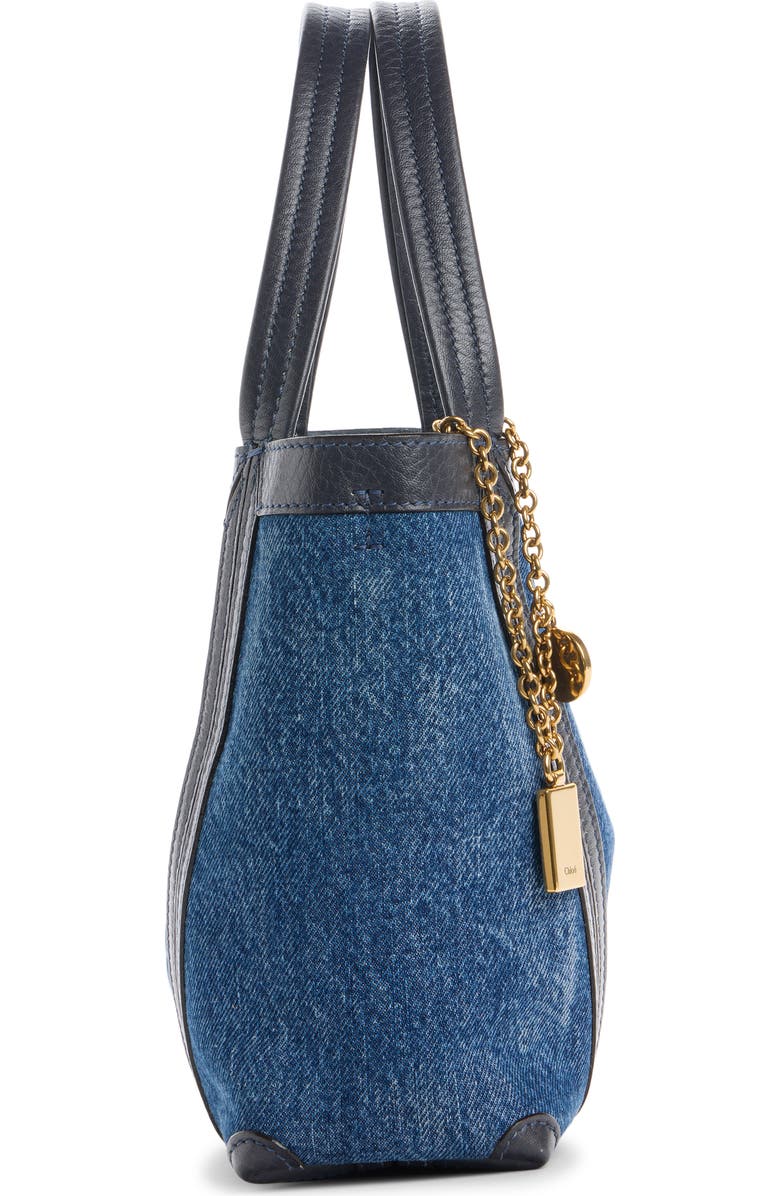 Chloé Small Spin Denim Crossbody Tote, Alternate, color,