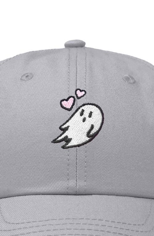 Dalix Heartly Ghost Embroidered Cap In Gray
