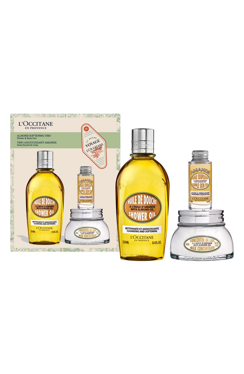 L'Occitane Almond Softening & Moisturizing Holiday Trio (Limited Edition) $74 Value, Main, color,