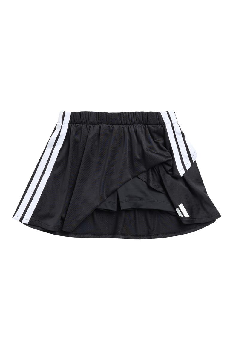 Kids' Faux Wrap Skort, Alternate, color, BLACK