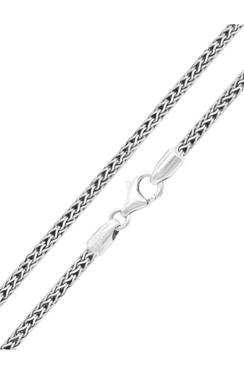 DEVATA Gender Inclusive Sterling Silver Dragon Bone Round 2.5mm Chain Necklace, Alternate, color, 