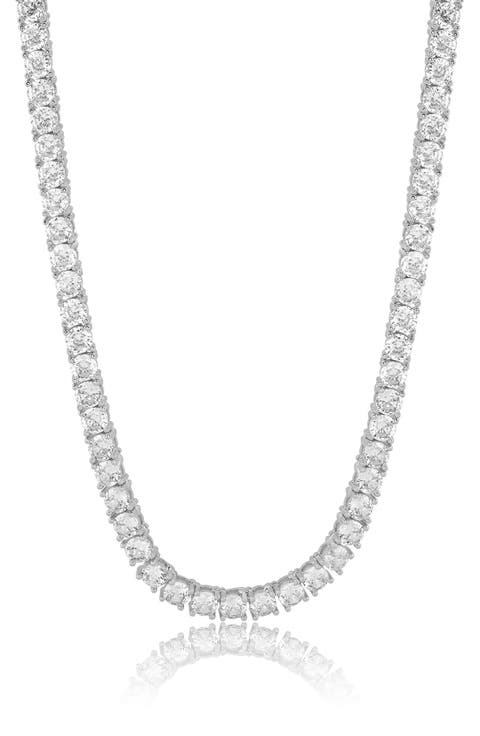 Round 4mm Cubic Zirconia Tennis Necklace