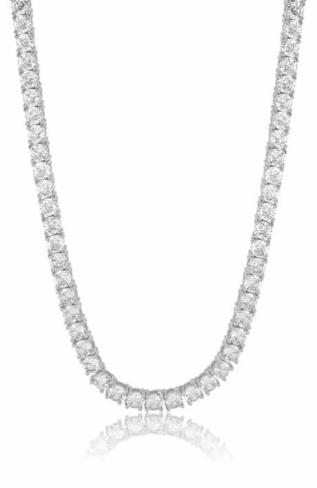 Round 4mm Cubic Zirconia Tennis Necklace