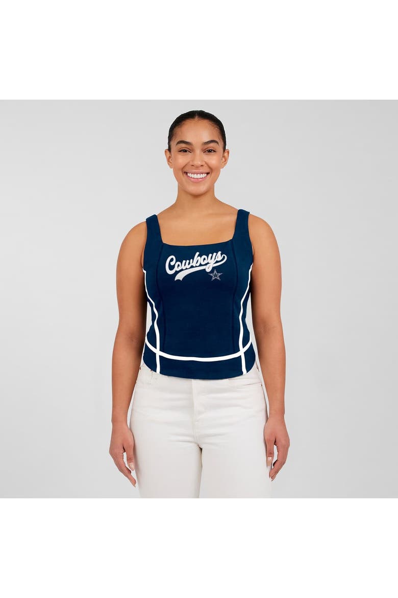 Women's WEAR by Erin Andrews Navy Dallas Cowboys Square Neck Tank Top, Alternate, color, Navy