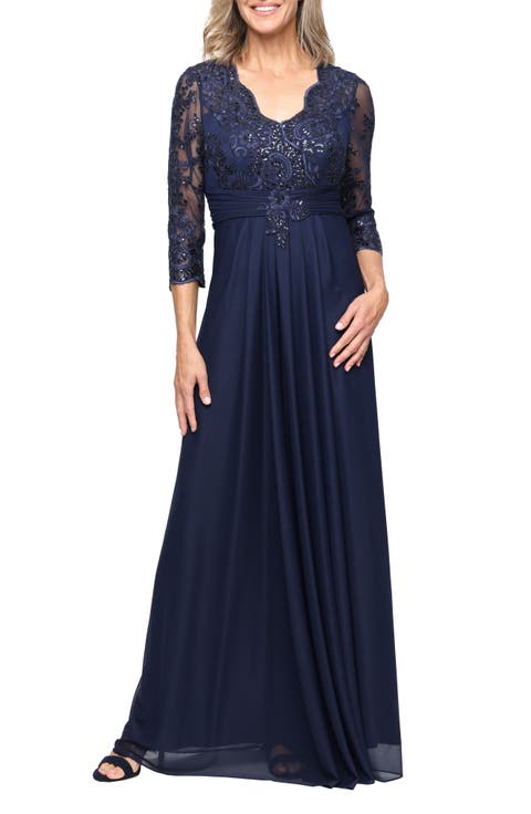 Sequin Chiffon Gown