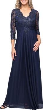 Alex Evenings Sequin Chiffon Gown