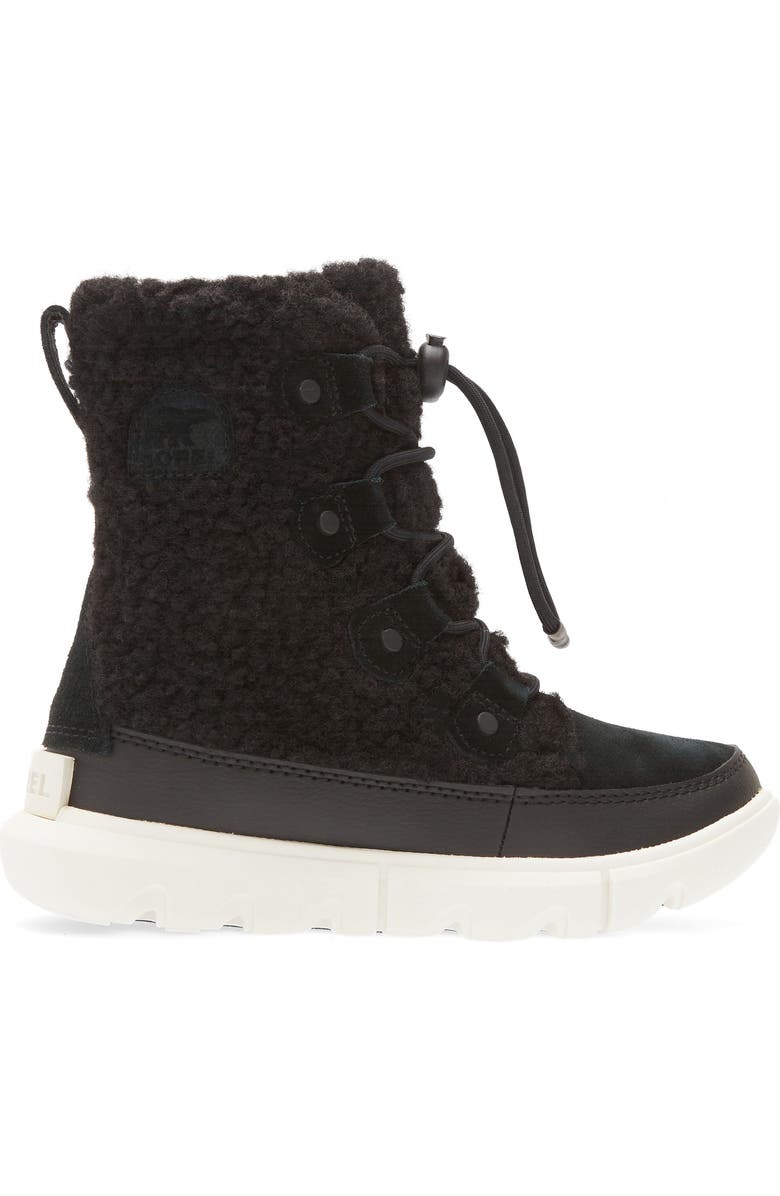 SOREL Kids' Explorer Faux Shearling Waterproof Boot, Alternate, color,