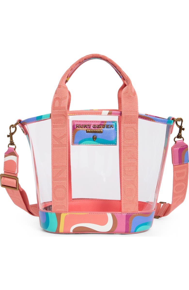 Kurt Geiger London Small Hampstead Clear Tote, Main, color, White Multi